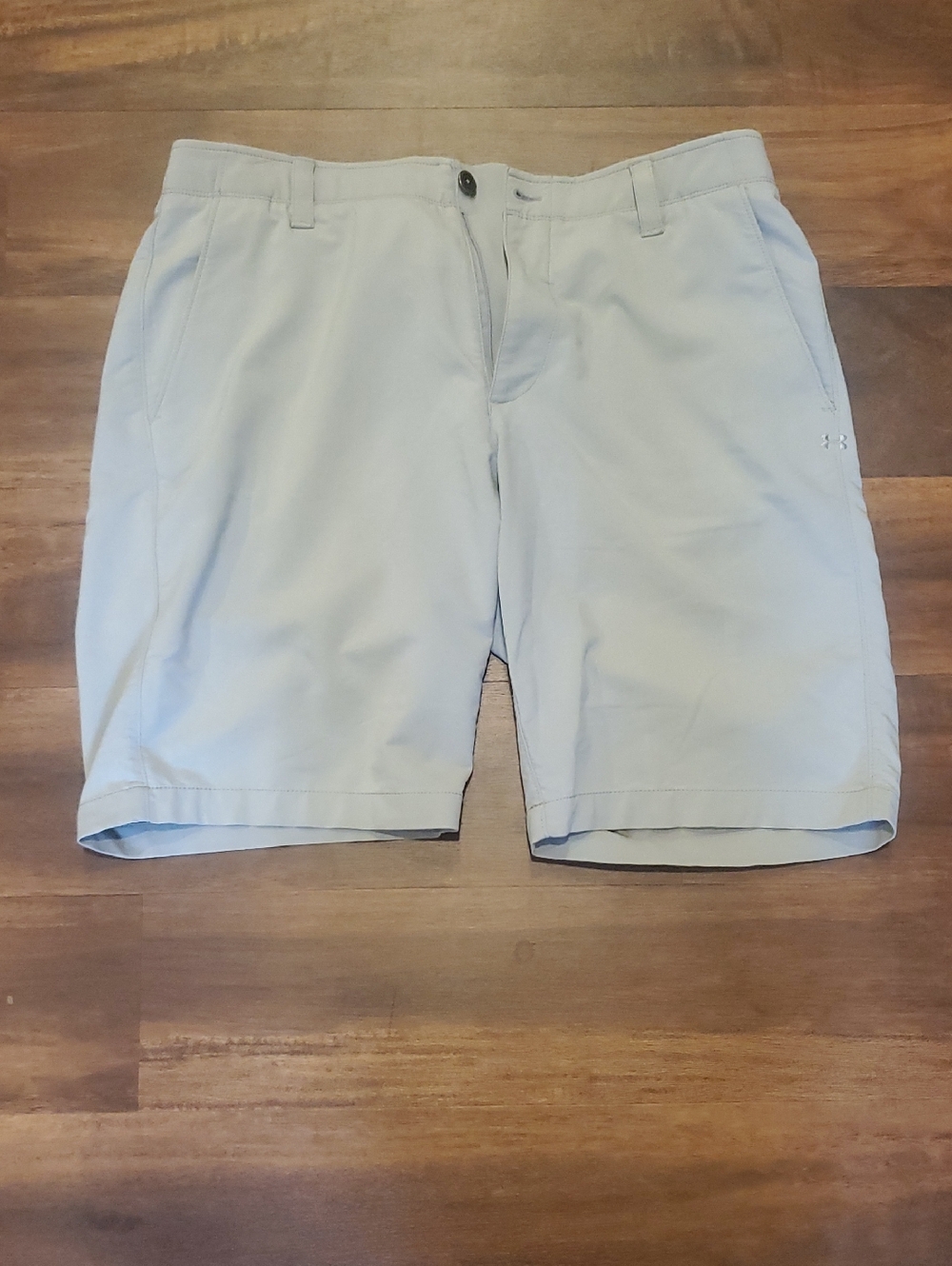 Under Armour Light Gray Flat Front Performance Shorts